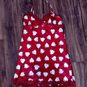 Red with white heart sleep chemise